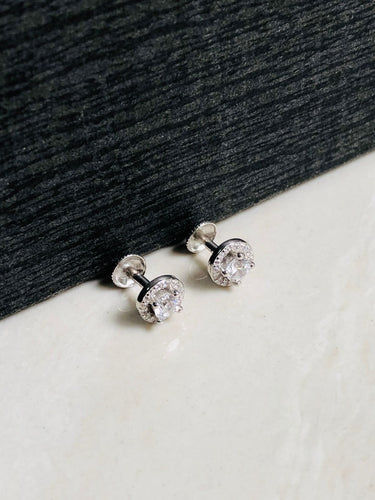 925 Silver Gleam Round Earrings